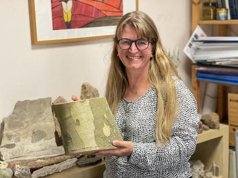 Christine Franke, chargée de recherches au centre de géosciences de l’école des Mines, au site de Fontainebleau