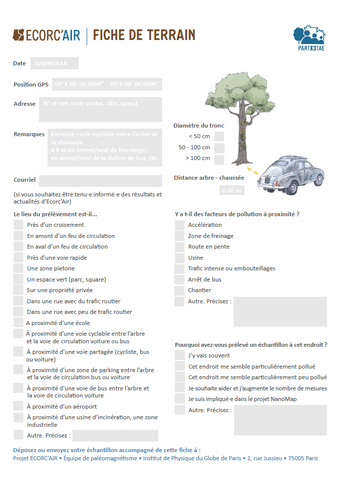 Fiche terrain Ecorc'Air